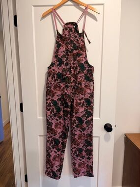 Anthropologie Pink Purple Red Floral Overalls
